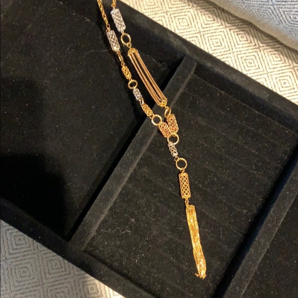 Two tone Yellow and white gold neclace